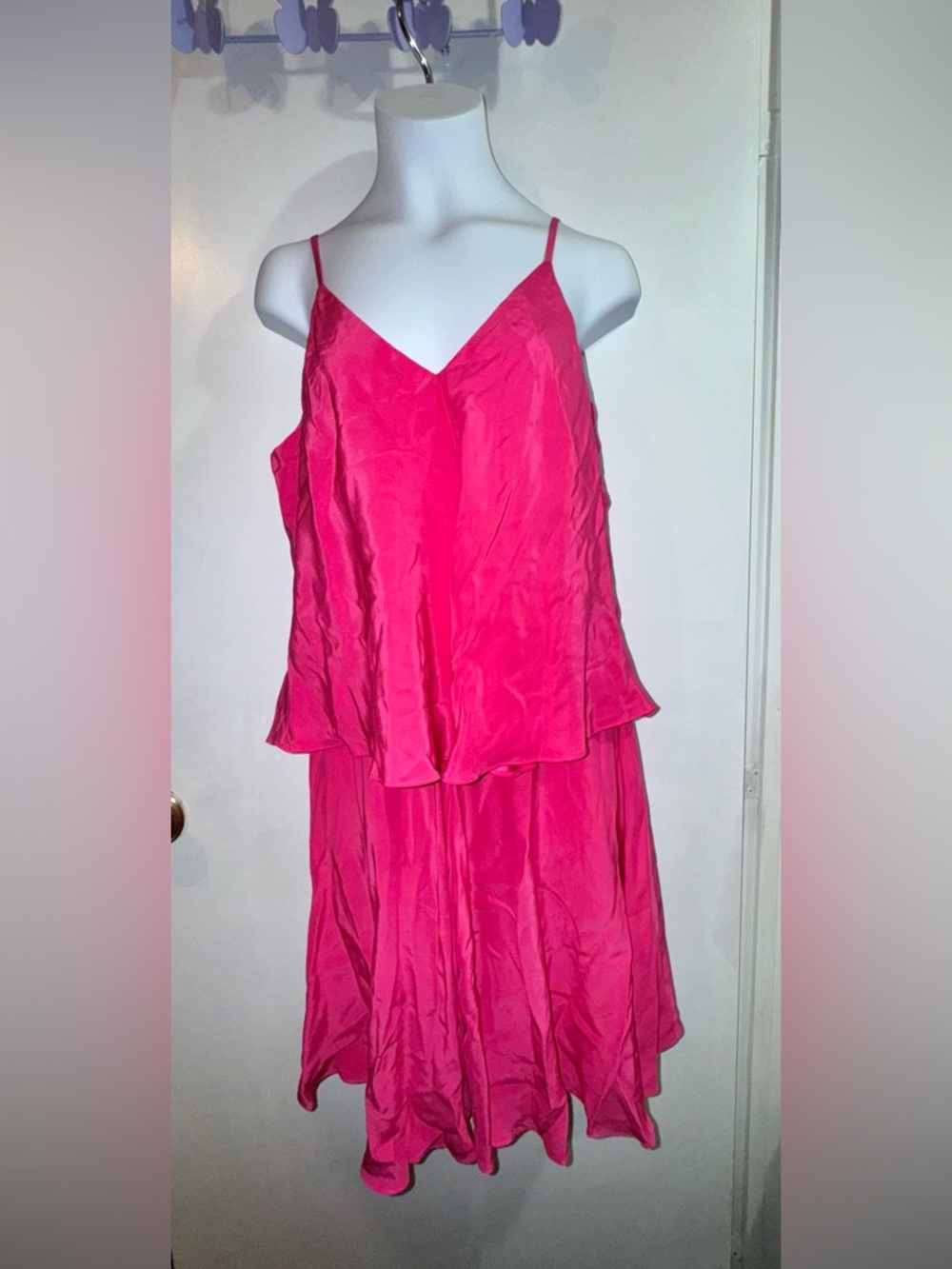 Amanda Uprichard Hot Pink Silk Slip Dress